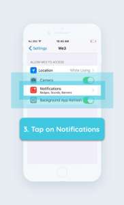 How to enable push notifications iPhone step 3