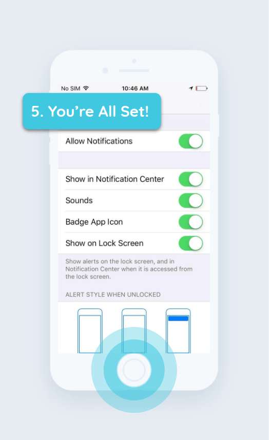 How to enable push notifications iPhone step 5