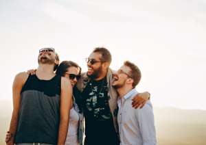 Good friends sharing a laugh